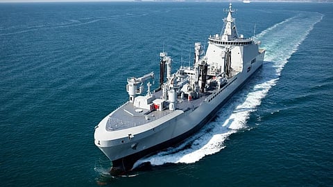 The Italian Navy logistic support ship Vulcano