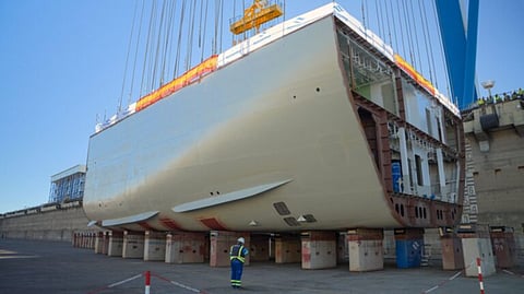 Keel of the Spanish Navy's new maritime action vessel designed for submarine rescue missions