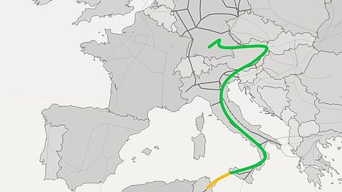 Map of SoutH2 corridor