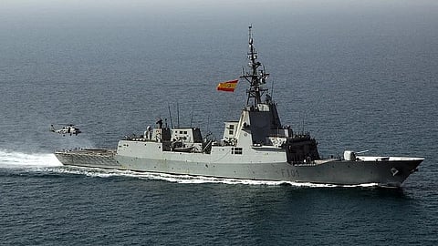 The Spanish Navy frigate Álvaro de Bazán, lead ship of the F100 class which will serve as the basis for the F110 vessels