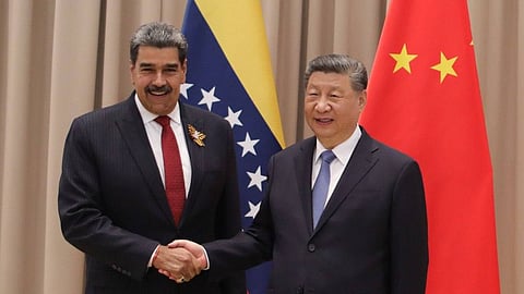 Nicolás Maduro, held a meeting with his Chinese counterpart, Xi Jinping, in Moscow, May 2025