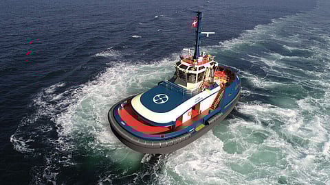 Rendering of a Robert Allan Ltd-designed 26-metre electric tug