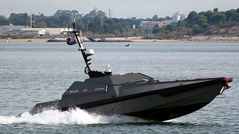 The UK Royal Navy's Madfox USV participating in a NATO exercise in Portugal, October 14, 2021
