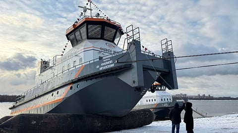 Launch of the Project TSK.395 pusher tug Filipp Irapskiy, December 12, 2025