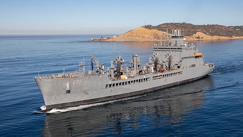 The US Navy John Lewis-class fleet replenishment oiler USNS Lucy Stone