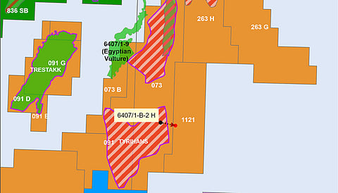Map of Tyrihans Øst prospect in the Norwegian Sea
