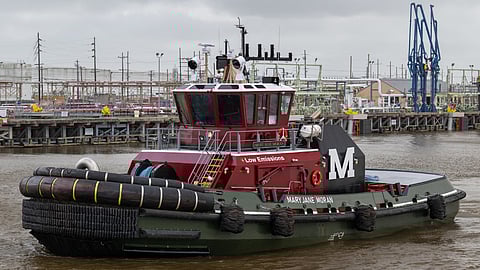 Mary Jane Moran with her mast lowered