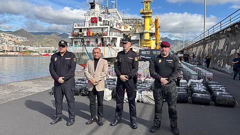 Spanish police intercepted almost 10 tonnes of cocaine onboard a vessel from Brazil