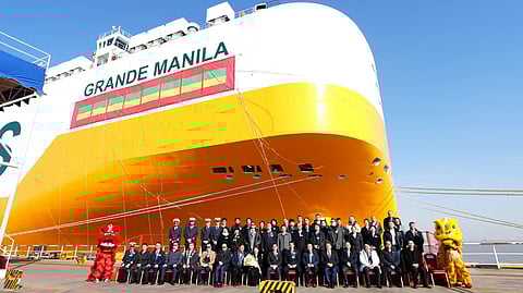 Delivery ceremony of Grimaldi's new pure car and truck carrier Grande Manila, January 12, 2026