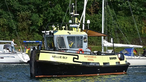 The demonstrator tug Nellie Bly, which completed a voyage of more than 1,000 nautical miles on fully autonomous mode in 2021