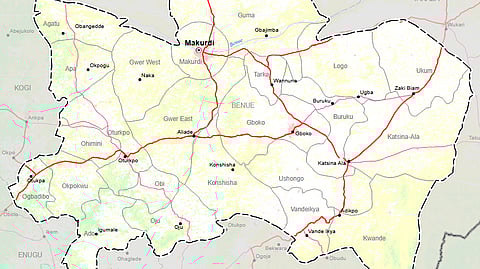 Map of Benue State, Nigeria