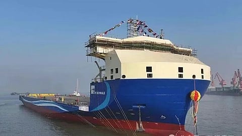 Launch of the new 13,000DWT heavy lift vessel built by Sanfu Shipbuilding, January 24, 2026