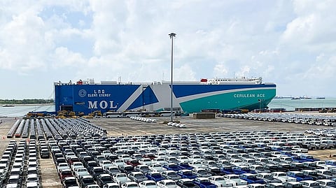 MOL's Cerulean Ace docked in Singapore