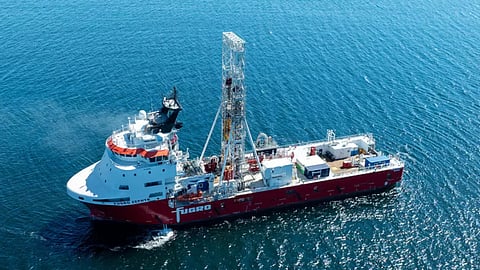 The geotechnical drilling vessel Fugro Zephyr, which was originally built as a platform supply vessel