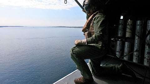 Ultra Maritime sonobuoys on a helicopter