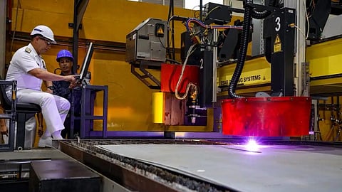 Cutting of steel for the Colombian Navy's first PES frigate