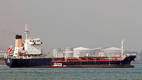 One of the three tankers detained by the Indian Coast Guard on February 6, 2026, for alleged oil smuggling