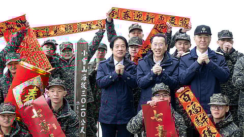 Taiwan's president Lai Ching-te visits the navy's Xiaoxueshan Radar Station, February 2026