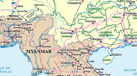 Map showing Yunnan province in southwestern China