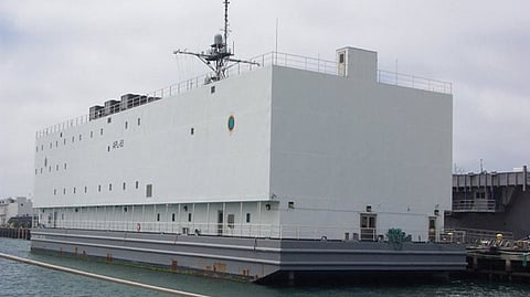 The US Navy berthing barge APL 72