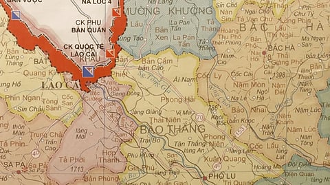 Map of Lao Cai province, Vietnam