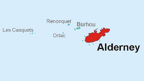 Map of Alderney in the UK Channel Islands