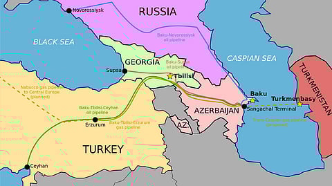 Map of proposed Trans-Caspian Pipeline