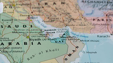 Persian Gulf (Arabian Gulf) map. Saudi Arabia, united arab emirates, oman, bahrain, qatar, iran, iraq, kuwait