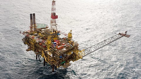 Shell platform at the Gannet oil and gas field in the UK North Sea