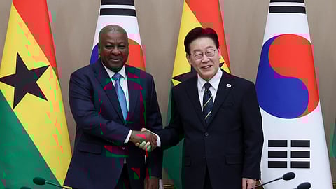 South Korean President Lee Jae Myung and Ghanaian President John Dramani Mahama