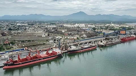 Bulk carriers in the port of Paranagua, Brazil