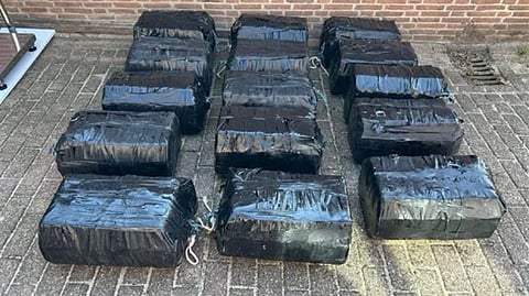 Bales containing the seized cocaine