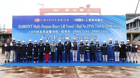 Keel-laying ceremony for Chipolbrok's new 38,000DWT heavy lift vessels, March 18, 2026