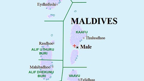 Map of the Maldives focusing on Male