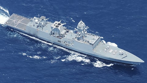 The Indian Navy Nilgiri-class stealth frigate INS Taragiri