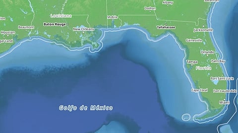 Map showing Florida and the US Gulf Coast
