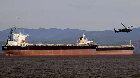 Ships and a Black Hawk helicopter