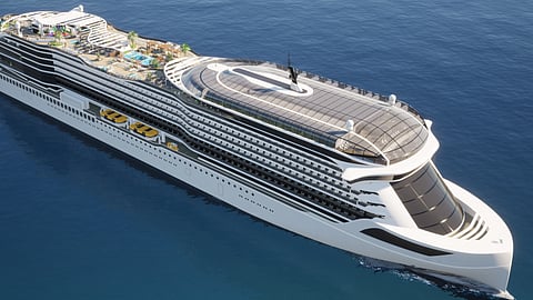 Rendering of Meyer Werft's battery-powered cruise ship
