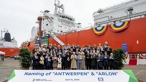 Naming ceremony of Antwerpen and Arlon, Exmar's new ammonia-fuelled tankers