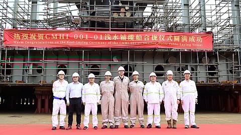 Keel laying ceremony for Althea, Asso Subsea's new cable laying vessel