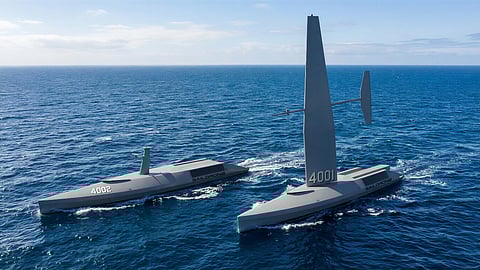 Concept render of Saildrone's new high-speed USVs