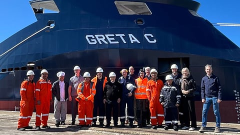 Delivery ceremony of Greta C, Carisbrooke Shipping's new shortsea cargo vessel