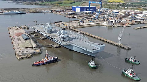 HMS Queen Elizabeth at Babcock's Rosyth shipyard