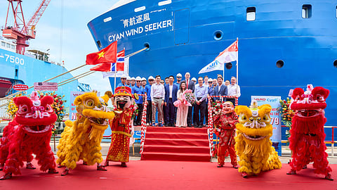 Cyan Wind Seeker's christening at Vard Vung Tau, Vietnam, April 22, 2026