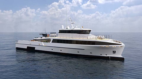 Rendering of the yacht support vessel