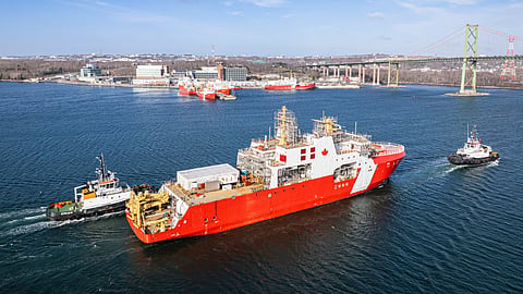 CCGS Donjek Glacier, the Canadian Coast Guard's first Arctic and offshore patrol ship, following her launch on April 28, 2026