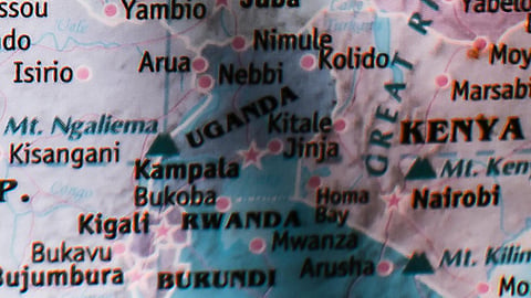 Map of Africa showing Uganda Pexels