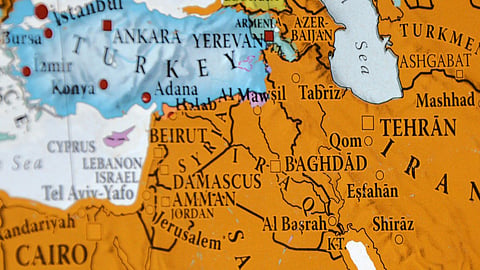 Map showing Syria
