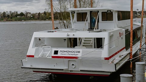 Launch of the Project EM901 electric river ferry Lomonosov