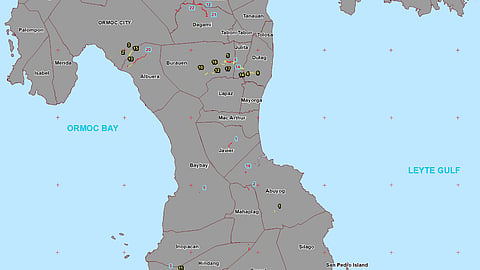 Map of Leyte province, Philippines